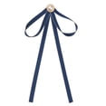 thumbnail image 1 of Broche de moño de satén para mujeres con perla para boda, fiesta, talla única, azul marino, 1 of 4