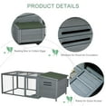 thumbnail image 6 of PawHut Large Wooden Chicken Coop with Run, Nesting Box, Roof and Tray, 6 of 9