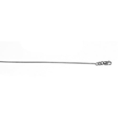 - 18k White Gold 0.9mm Snake Chain Necklace - Length: 16 to 24