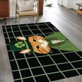 thumbnail image 2 of 3'x5' Area Rugs, St. Patrick's Day Indoor Outdoor Area Rug for Living Room Bedroom, Green Kitten Cats Lucky Shamrock Black Plaid Washable Bathroom Rugs Kitchen Floor Carpet Mats Home Decor Aesthetic, 2 of 8