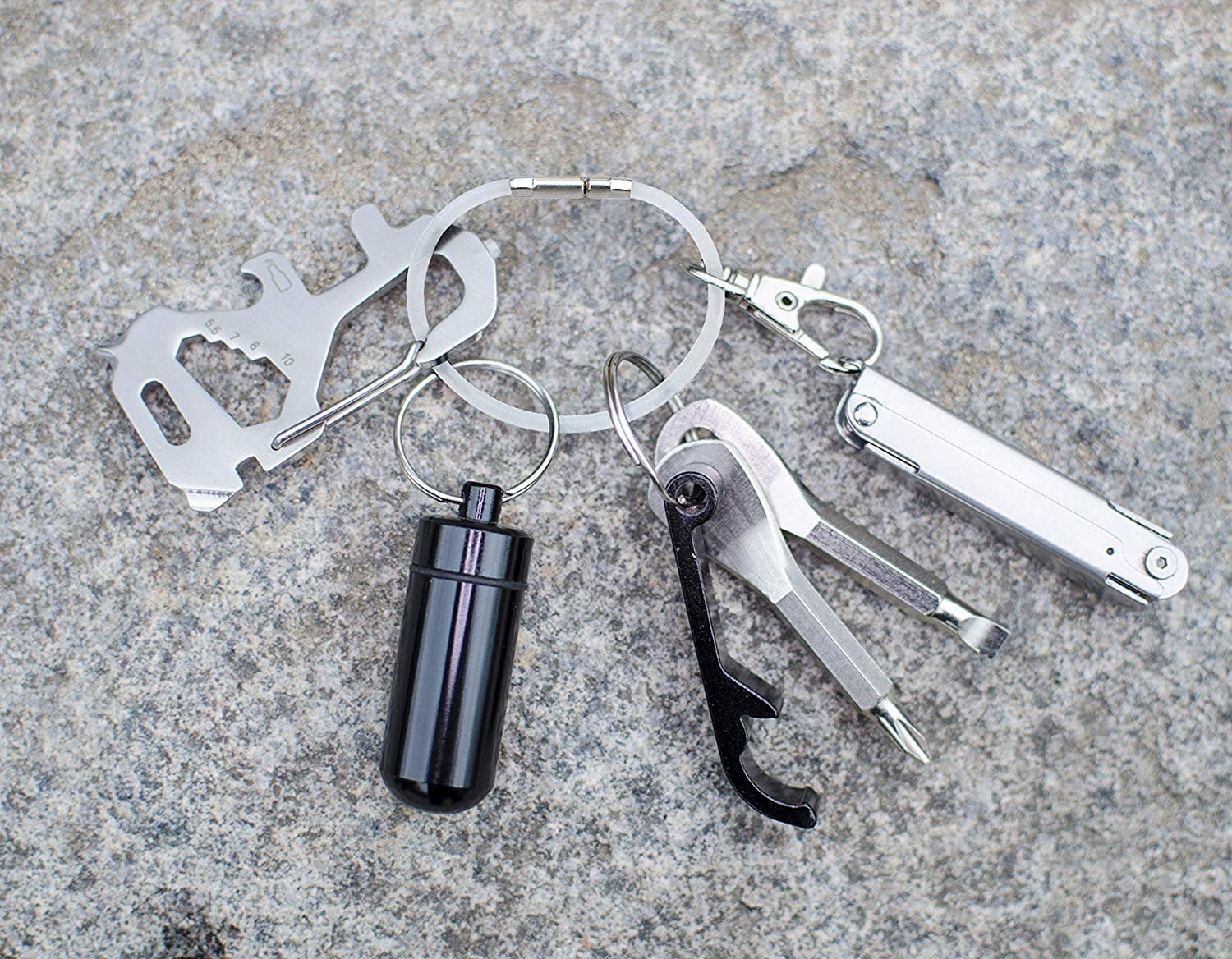 Lucky Line Twisty Key Ring Steel - Flexible Twist Lock Wire Loop