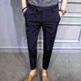 thumbnail image 3 of Pantalones de negocios de sastrería social para hombres Pantalones de traje de algodón elástico para hombre Pantalones elegantes de moda con estilo Pantalones de vestir vintage, 3 of 5