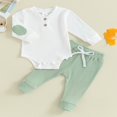 thumbnail image 2 of Baby Boys Pants Set  Long Sleeve Contrast Color Romper with Pants, 2 of 8