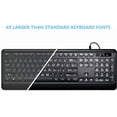 thumbnail image 2 of KOPJIPPOM Large Print Backlit Keyboard, USB Wired Computer Keyboard, Full Size Keyboard with White Illuminated LED Compatible for Windows Desktop, Laptop, PC, Gaming, Black, 2 of 7