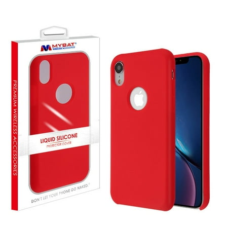 Red Micro Case Apple iPhone XR (6.1 inch) Phone Case Slim Fit Thin Hybrid Liquid Silicone Soft Gel Rubber Shockproof RED Cover with Soft Microfiber Cloth Lining Cushion Case for Apple iPhone Xr (6.1