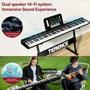 TERENCE V20 Portable Piano Keyboard 88 Keys Semi-Weighted Keyboard with MIDI Bluetooth Electric Keyboard Piano Kit for Adult Kids Black