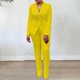 thumbnail image 2 of Conjunto de chaqueta y pantalón para mujer, traje cálido de cintura alta, a la moda, para vacaciones, oficina, 2 unidades, 2 of 5