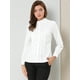 thumbnail image 3 of Camisa con botones plisada de algodón Allegra K oficina de trabajo con volantes y cuello falso blanco S, 3 of 6
