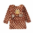 thumbnail image 4 of Odeerbi Christmas Outfit For Boys Girls Toddler Baby Hooded Nightgown Autumn Winter Dot Belt Christmas Style Plush Bathrobe Coffee, 4 of 9