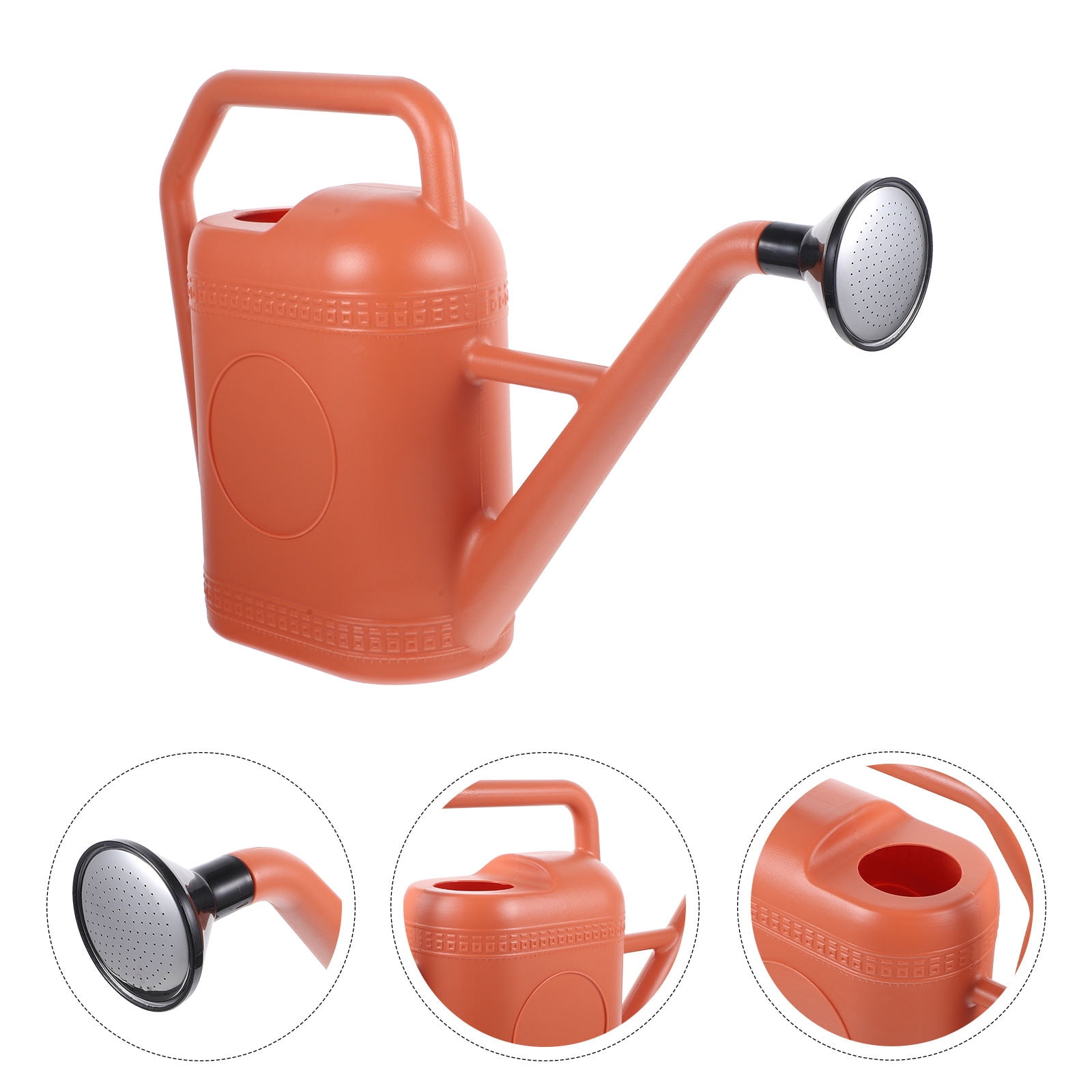 KAKOWELY 1Set Dark Red Plastic Watering Can for Garden with Long Spout Simple Design 18.86X12.58X4.52in