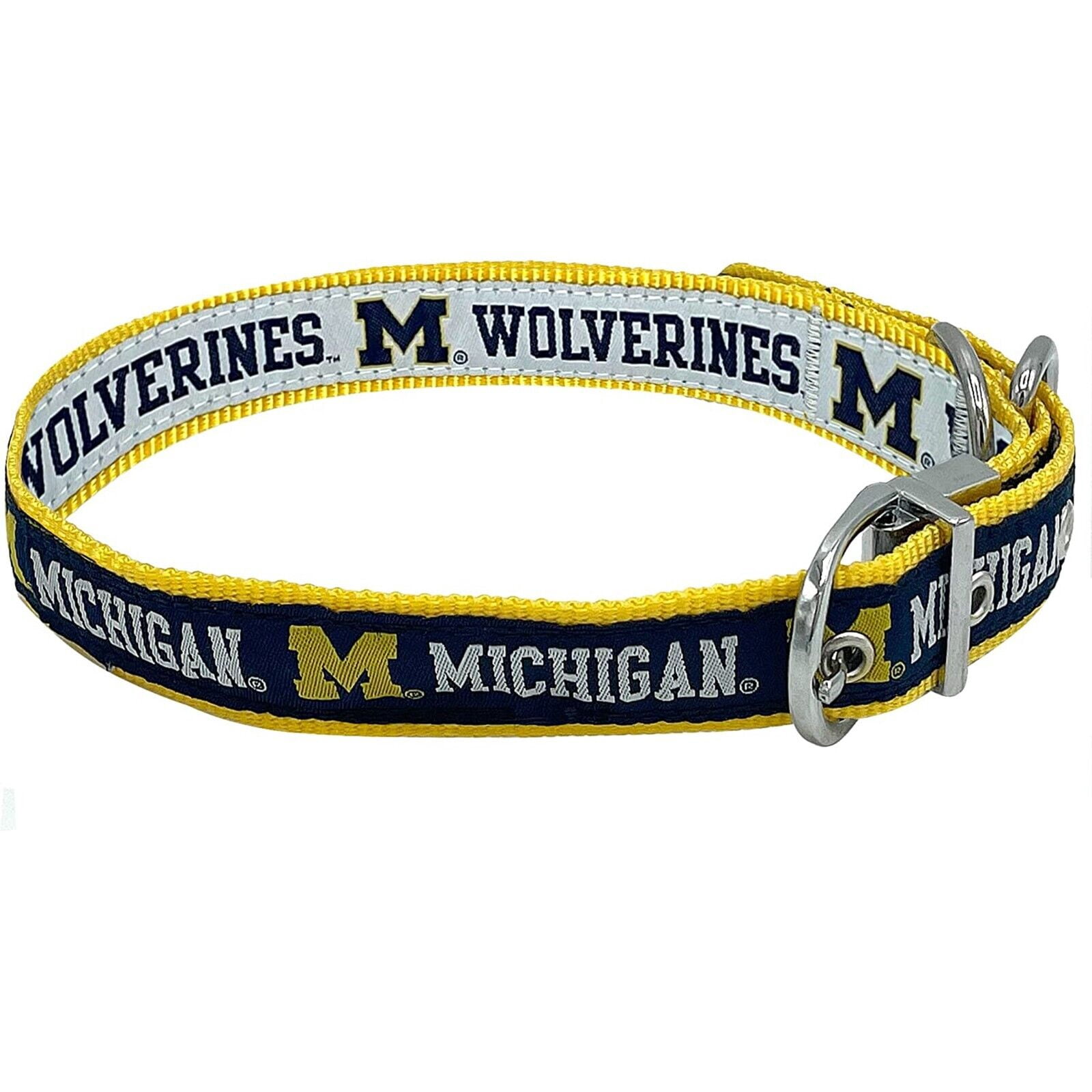 Pets First Michigan Wolverines Reversible NCAA Dog Collar Premium Two-Sided Pet Collar with Logo