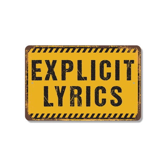 Explicit Lyrics Street 10 Inch x 14 Inch Novelty Plastic Sign Ahead Durable Weatherproof UV Protected Perfect for Studios Game Rooms Man Caves Fun Gift for Music Fans DJs Friends