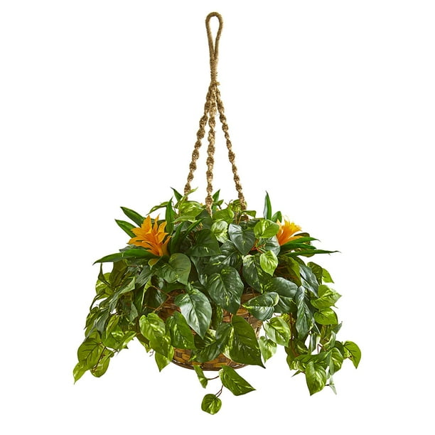 Nearly Natural 31in. Bromeliad &amp; Pothos Artificial
