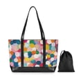 thumbnail image 7 of FORMRS Canvas Laptop Tote Bag for Women with 15.6" Computer Compartments Shoulder Handbag, Dark Colorful Circles, 7 of 7