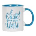 thumbnail image 1 of Inkdotpot Create Your Own World11 OzCeramic CoffeeMugs Inspirational Quotes Gift For Co-Worker Boss -Blue, 1 of 6