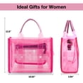 thumbnail image 2 of XXXFLOWER Clear Tote Bag for Women - PVC The Tote Bag Crossbody Bags Zipper Closure for Stadium, Travel, Beach(Rose), 2 of 7