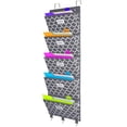 thumbnail image 1 of Organizador de Archivos Homyfort para Puertas Soporte de Almacenamiento Colgante 5 Bolsillos Extra Grandes Gris con Patrón de Linterna, 1 of 3