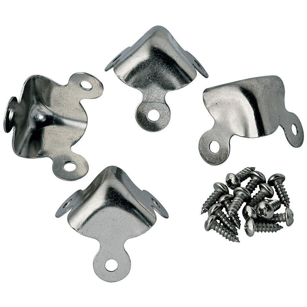 Nickel Plated Trunk Corners, 4 Pack By Rockler Ship from US.