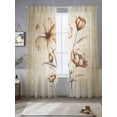 thumbnail image 2 of Semi Sheer Window Curtains 108 Inches Long, Brown Ombre Daisy Rod Pocket Voile Silky Chiffon Curtain Treatment Drapes for Kitchen, Living Room, Farmhouse Vintage Floral Botanical 52"x108", 2 Panels, 2 of 9