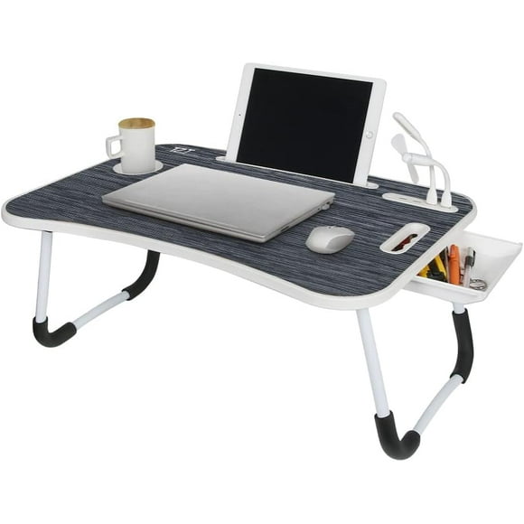 TZT 23.5" Portable Laptop Desk ,Laptop Stand for Bed with USB Charge Port, Laptop Desk for Bed ,Multi-Function Notebook
