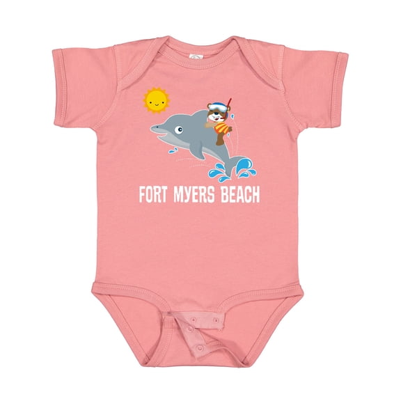 Inktastic Fort Myers Beach Florida Dolphin Boys or Girls Baby Bodysuit