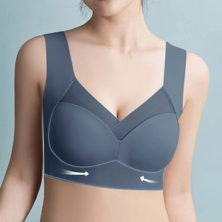 

Qazqa Women Ice Silk Gathered Seamless Lightweight Comfortable Breathable Bra Sky Blue XXL