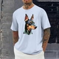 thumbnail image 4 of Ceisia Men's Graphic T-Shirt Dog Print Crew Neck Casual Loose Fit Short Sleeve Tee for Daily Wear Light Blue M Gifts for Father, 4 of 5