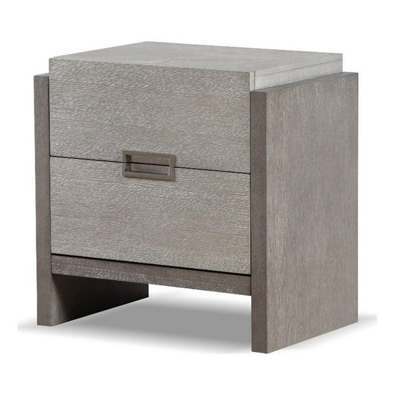 Furniture of America Yasgard 2-Drawer Solid Wood Nightstand in Gray
