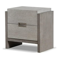 Furniture of America Yasgard 2-Drawer Solid Wood Nightstand in Gray
