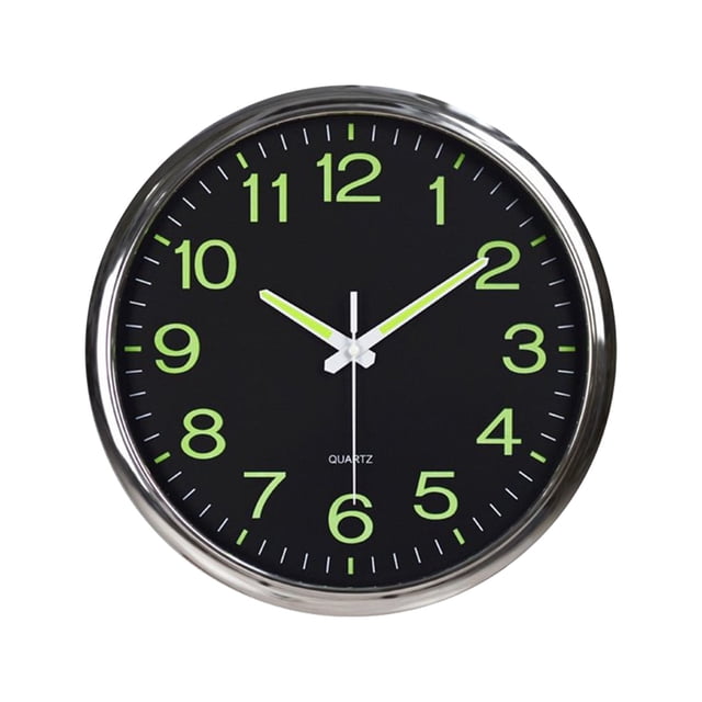 12 Inch Luminous Silent Non Ticking Night Glow In The Dark Quartz Wall Clock for Home and Management
