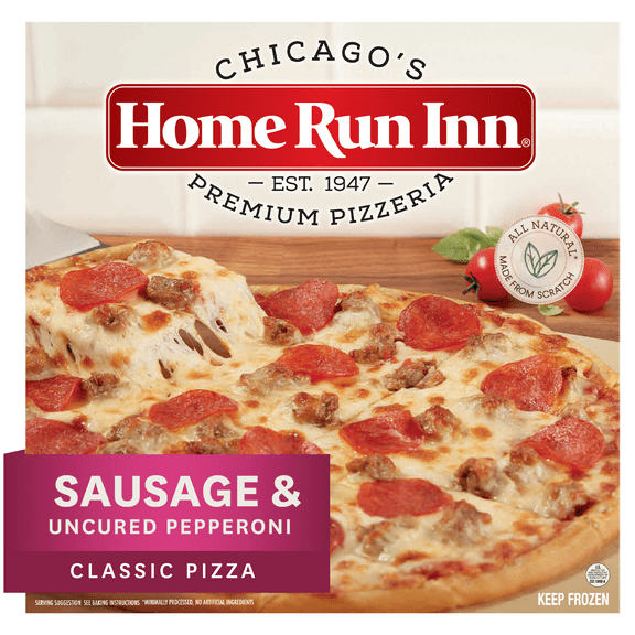 Home Run Inn Classic Crust Sausage and Pepperoni Pizza, Tomato Sauce, 31 oz, (Frozen)