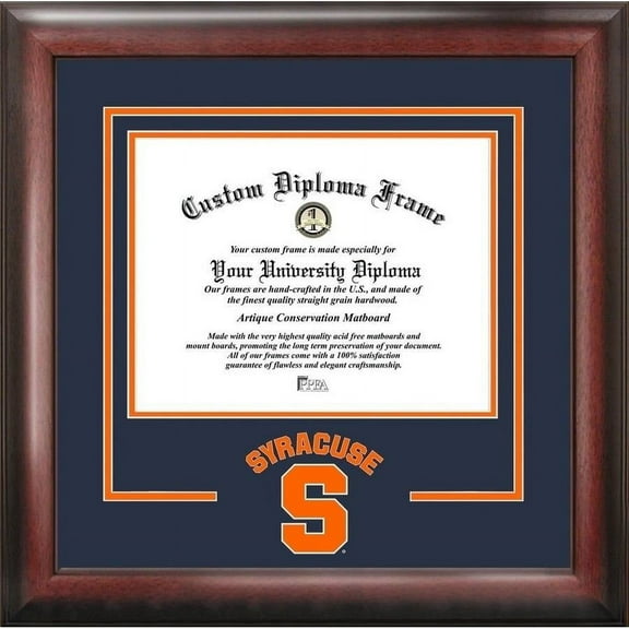 Campus Images NCAA Syracuse Orange Spirit Diploma Frame 8 5 x 11 Inches Mahogany Multi