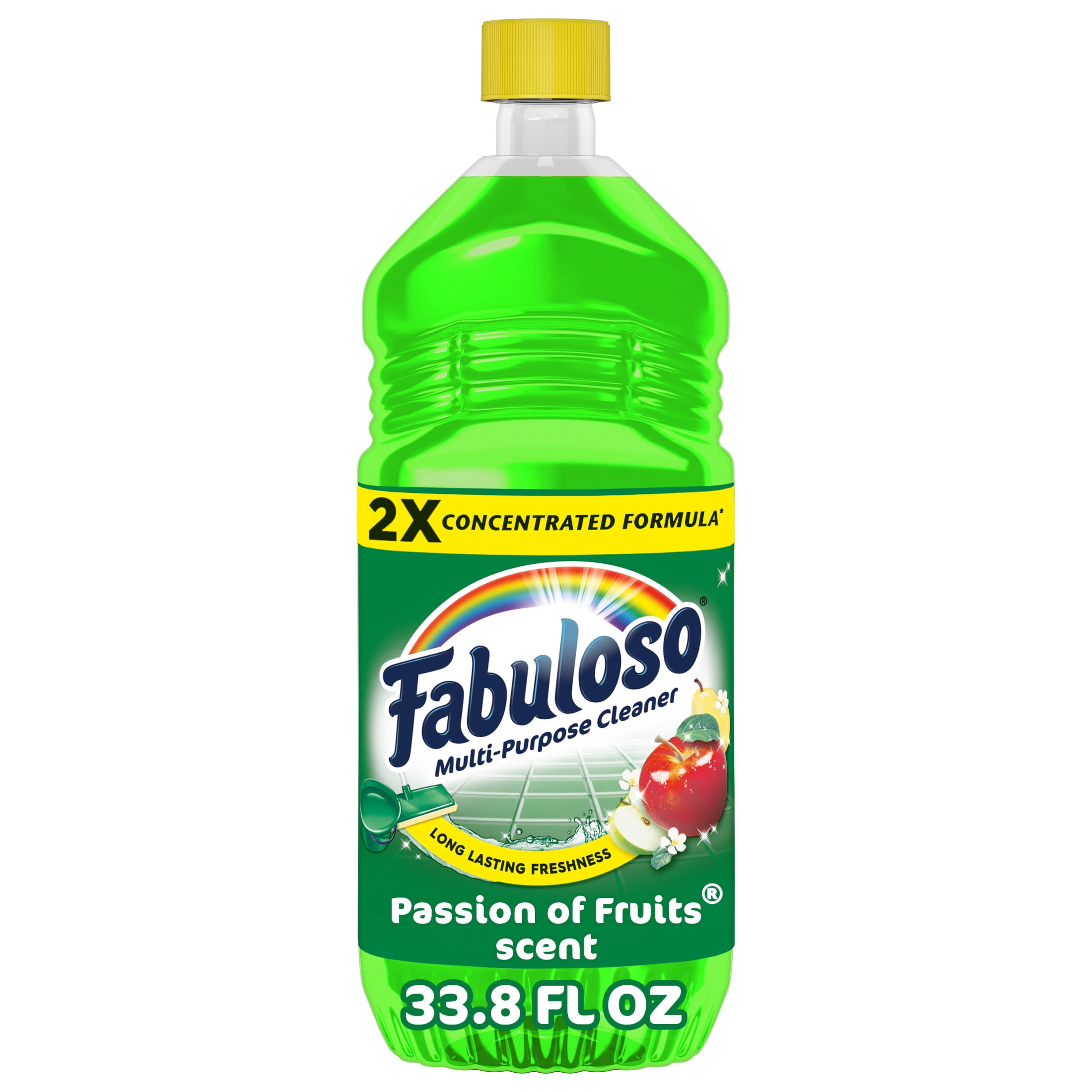 (3 pack) Fabuloso 2X Multi-Purpose Cleaner, No Rinse Floor Cleaner, Passion of Fruits Scent, 33.8 fl oz