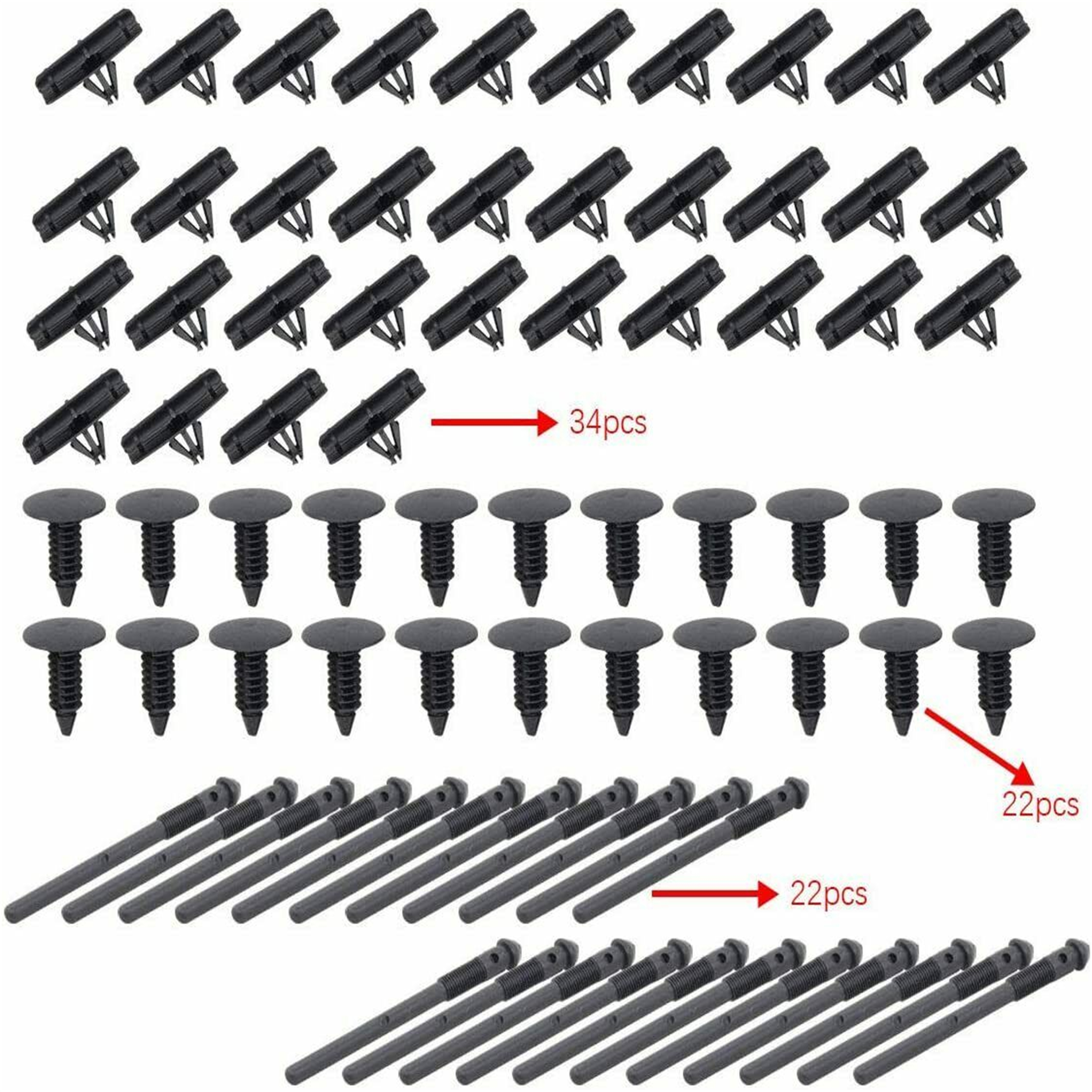 Fender Flare Moulding Clips Blind Rivets Rocker Retainer for Jeep Wrangler 78pcs