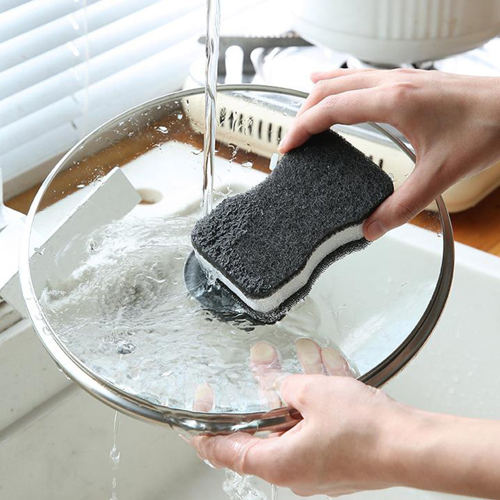Kitchen dish washing sponge (x5) – black:basic