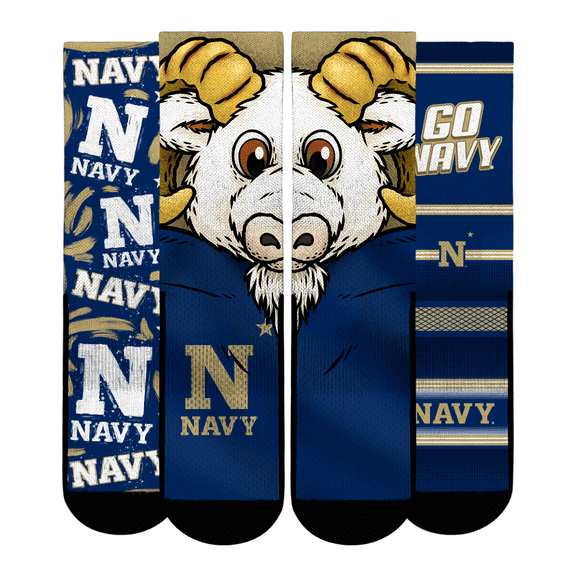 Youth Rock Em Socks  Navy Midshipmen Fan Favorite Three-Pack Crew Sock Set