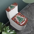 thumbnail image 3 of HELLHERO Grid Christmas Tree Toilet Seat Cover Set Machine Washable for Hotel Stretchy Fabric Toilet Seat Covers, 3 of 8