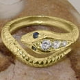 thumbnail image 4 of LBG British Made 9k Yellow Gold Natural Diamond & Sapphire Womens Anniversary Ring - 33 size options - Size 9, 4 of 6