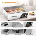 thumbnail image 6 of ROVSUN 22" Electric Countertop Flat Top Griddle, 1600W Electric Griddle, Teppanyaki Grill Stainless Steel with Adjustable Temperature Control 122°F-572°F for Home Restaurant Commercial, 6 of 8