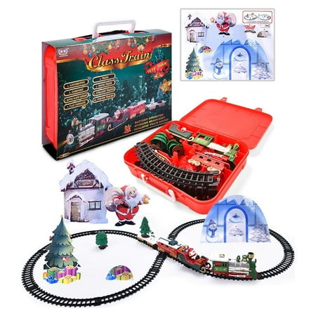 Fridja Lights And Sounds Christmas Train Set Railway Tracks Toys Xmas Train Gift