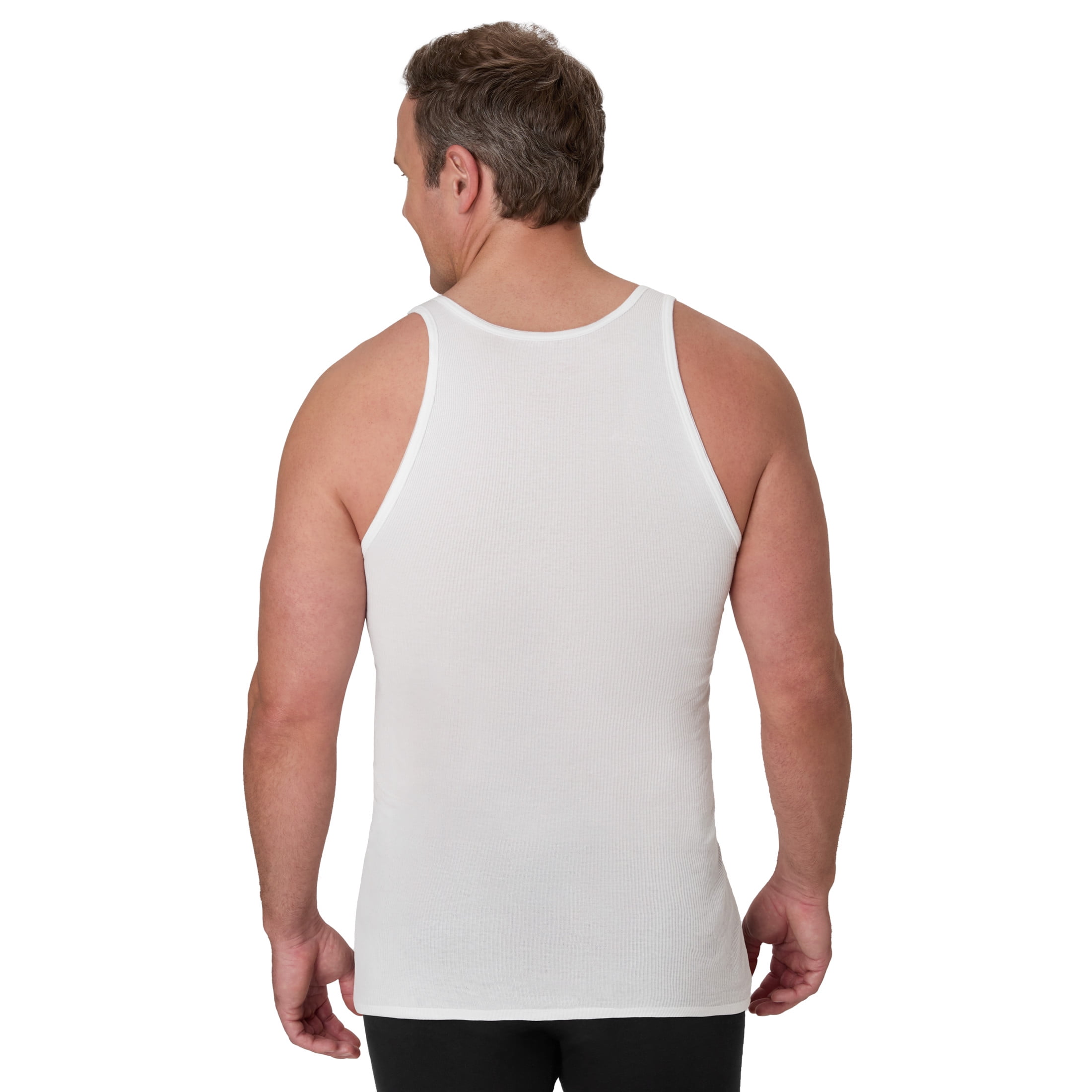 Hanes Tall Man Tank Undershirt Pack with Longer Length, Cotton, 3-Pack (Big & Tall Sizes)