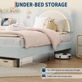 thumbnail image 4 of Tamaño individual size forrado platform marco de cama con adjustable LED cabecero y almacenamiento cajón - sturdy de madera slats, moderno design, no box spring required para dormitorio - blue, 4 of 8