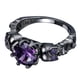 thumbnail image 3 of Anillo de calavera para dama, estilo vintage, color negro, morado y cobre, elegante y elegante, para Halloween, 3 of 10