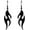 Black, variant on Stainless Steel Fire Earrings for Women Gold Silver Flame Dangle Earrings Exaggeration Personality Jewelry