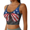 thumbnail image 2 of Pofeuu Butterfly With USA Flag Print Sports Bra for Women Sexy Vest Yoga Running Gym Fitness Crop Bras Tops-Medium, 2 of 8