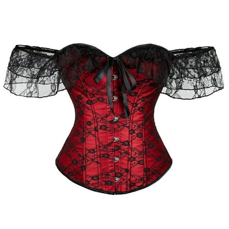 

Odeerbi Reduced Corset Tops For Women Waist Trainer Bodyshaper Plus Size Bustier Lingerie Dress Bustier Top Gothic Shapewear Erogenous Underwear Red