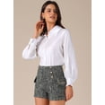 thumbnail image 3 of DARING DIVA Women's Tweed High Waisted Button Elegant Dressy Shorts Large Black, 3 of 6