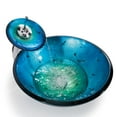 thumbnail image 5 of KRAUS Irruption Glass Vessel Sink in Blue with Pop-Up Drain and Mounting Ring in Satin Nickel, 5 of 7