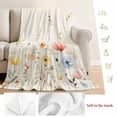 thumbnail image 5 of Watercolor Wildflowers Blanket Soft Cozy Warm Throw Blanket for Couch, Plush Fuzzy Flannel Fleece Blankets for Sofa, Farmhouse Country Botanical Flowers Bed Blankets Gifts for Men, 40"x60", 5 of 9