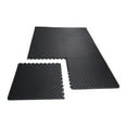 thumbnail image 3 of BalanceFrom 12-Pack 24”x24” Interlocking Foam Puzzle Exercise Mat, 1/2” Thick, Black, 3 of 5